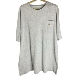 Carhartt Tee Shirt Mens 2XL Tall Classic Fit Short Sleeve Work Wear Grey Outdoor